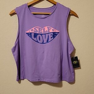 Athletic Works size L (12-14) Junior Self Love Purple Tank NWT